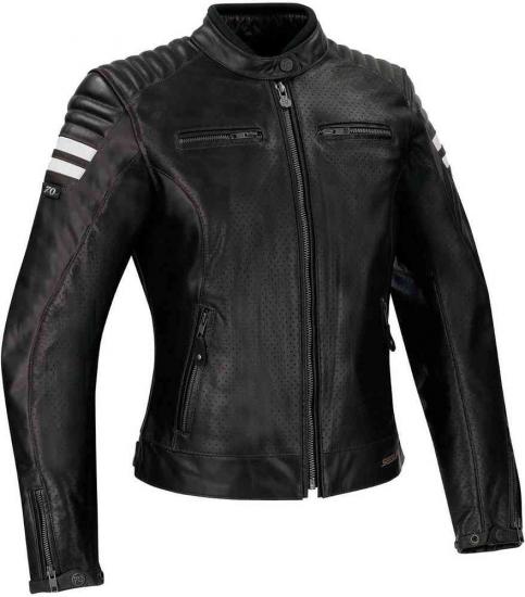 Segura Lady Stripe Perfo Women's Motorcycle Leather Jacket